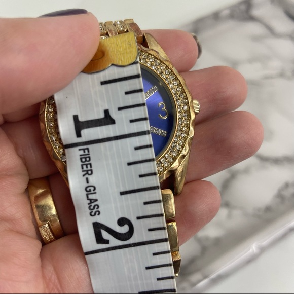 Vintage LOUIS ARDEN Japan Quartz Blue Round Shaped Luxury Stylish Unisex Watch - Picture 7 of 8